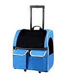 Dimensiones: (mochila) talla L 44 x W 34 x H 46cm. (Bolsa y asa telescópica) Longitud: 88 cm. Con la suave alfombra de peluche, los animales pequeños pueden acostarse o dormir. Perfecto para mascotas pequeñas, como gatos, cachorros, pocky de menos de 7 kg (15 lb)