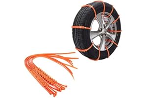 WAKECTS Łańcuch śnieżny do opon, 10 szt. wielokrotnego użytku łańcuchy śnieżne w nagłych wypadkach nylonowych antypoślizgowych łańcuchów taśmowych zagęszczone ścięgna łańcuchy do opon samochodowych