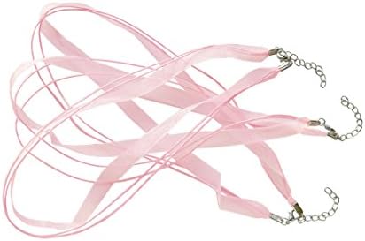 CORDS PACK OF 3 LIGHT PINK ORGANZA RIBBON NECKLACES