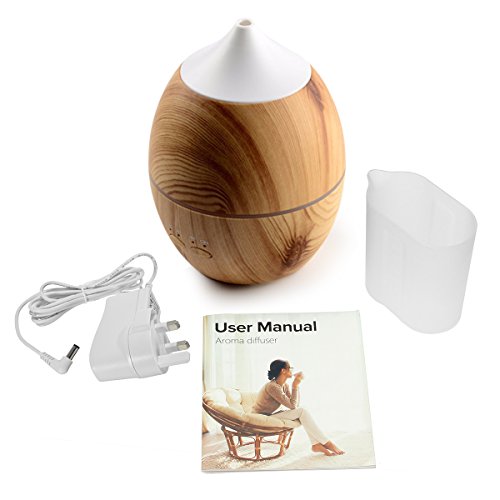 Aroma Diffuser, EIVOTOR 300ml 2 in 1 Aroma Diffusor Ultraschall Luftbefeuchter Oil Holzmaserung Düfte Humidifier Raumbefeuchter Duftzerstäuber automatich Aromatherapie Diffuser Nebelausstoß Abschaltautomatik Kalten Nebel Technologie Messbecher Humidifier & Aromatherapy mit 3 Timereinstellungen und LED Farbwechsel für das Schlafzimmer, Büro, Wohnzimmer, Bad, Konferenzräume , Hotels, Yoga-Club, Fitness-Center, SPA usw. - 9
