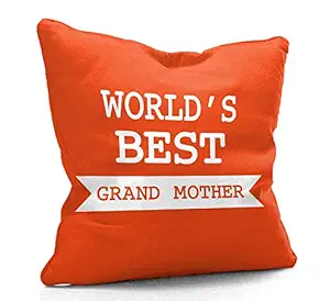 DreamVio Filled Cushion, Pillow for World's Best Mom,Pyari Mumma,Mummy,Gifts for Mom,Grandma on Birthday's & Mother's Day Color : Orange Size : 12 x 12 Inch Design 93