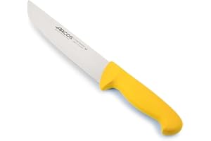 Arcos Coltello da Macellaio in Acciaio Inossidabile Nitrum con Lama da 210 mm – Ideale per Tagliare Carne, Pesce e Verdure – Manico Ergonomico in Poliossimetilene, Serie 2900, Colore Giallo