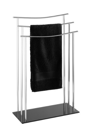 WENKO 20093100 Handtuchständer Japan mit 3 Stangen – Kleiderständer, Stahl, 45 x 74.5 x 20 cm, Chrom - 3