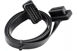 SafeTag Ultra Flat OBD II / OBD2 16 Pin Male to Female Extension Cable For Car/Diagnostic Extender Cord Adapter (40 cm / 15.7 inch), Perfect for Diagnostic Tools & GPS Trackers