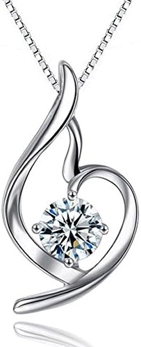 925 Sterling Silver Statement Crystal Pendant Necklace for Women Fashion Jewelry Accessories