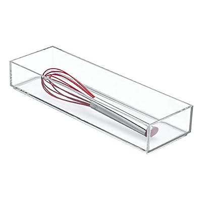 iDesign InterDesign Clarity rangement de tiroir, moyen range couverts en plastique, organiseur de tiroir pour couverts et autres ustensiles, transparent
