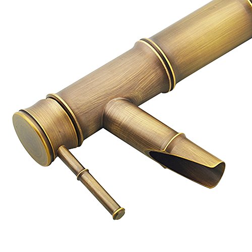 Vejaoo Bambushahn-klassischer Bambus-heißer und kalter Hahn-europäischer Retro- Bassin-Hahn Taipen Wasser-Drache - 3