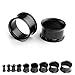 Price comparison product image CoscosX 9pcs/set Punk Flared Ear Stretcher Tunnels Piercing (black)