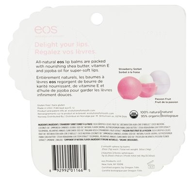 EOS Spring Lip Balm Set, Passion Fruit/ Strawberry Lip Balm Sphere - 4