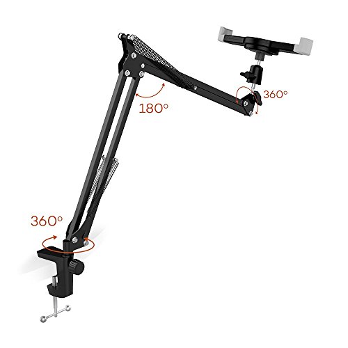 TaoTronics Tablet Halterung Desktop-Ständer Schwanenhals Halter Flexibel Winkel verstellbar für iPad Air Mini, Galaxy Tab, Windows – Android Tablet - 2