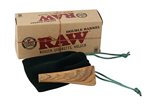 RAW Double Barrel 2fach Zigarettenhalter Jointhalter aus echtem Holz Joint Zigaretten Halter KingSize