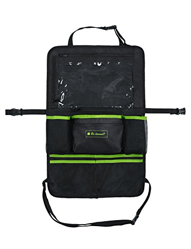 Premium Rücksitz-Tasche | Kinderwagen-Organizer | Autositz-Tasche | Tretmatte | Rückenlehnenschoner | Rücksitzorganizer mit Tablet-Fach – neues Modell - 4