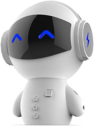 Wireless Bluetooth Stereo Mini Robot Speaker, Smart Bluetooth Speaker with Power Bank - Supports TF &amp; MP3 AUX, Built-in Speaker Phone Microphone (white)