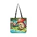 Price comparison product image Colorful Mushrooms House in A Forest Canvas Tote Handbag Shoulder Bag Crossbody Bags Purses for Men and Women Shopping Tote
