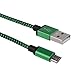 Produktbild CICIYONER V8 2A Geflochtenes Aluminium Micro USB Data Sync Ladegerät Kabel für Android Phone (1M, Grün)