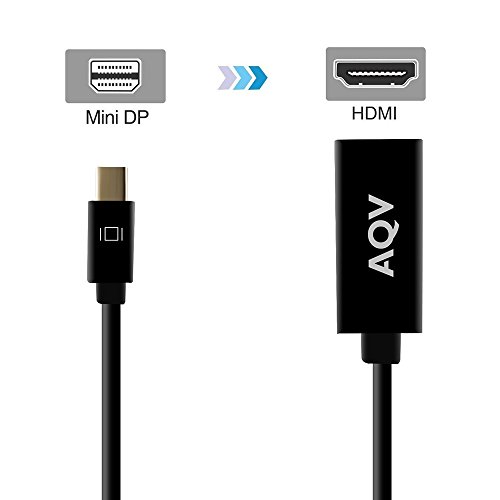 Mini DP zu HDMI, AQV Mini DisplayPort (Thunderbolt kompatibel) zum HDMI HDTV Konverter Stecker an Steckdose 6 Fuß Adapterstecker zum Stecker 1,83 m - 4