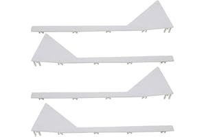 grandeemporio Calcio Balilla angolari fermavetro Alti Serie 4 Pezzi, 2 SX. e 2 DX, Altezza Massima cm. 4, Lunghezza cm.61,5, in plastica Bianca.