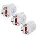 Produktbild iVoler [3 Stück] Reisestecker Schutzkontakt Adapter UK GB England Travel Plug EU De Schuko 2-Pin auf UK 3-Pin Stecker Reise Steckdosenadapter Stromadapter - Weiß