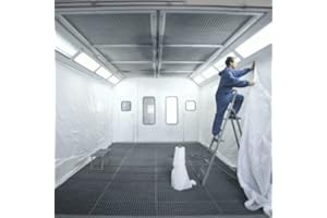 ‎MST-DESIGN Kabinenfolie 260 cm x 200 m für Lackierkabine - Kabinenwand aus Polyethylen weiss - Farbhaftende Folie zum Schutz der Kabinenwände vor Farbnebel - Hochwertige Kabinenfolie für Lackierereien