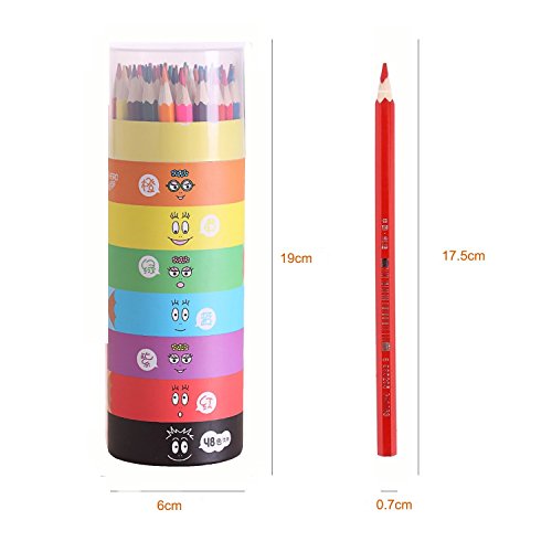 Bontec 48 Farben Buntstifte Berufsqualitäts Buntstifte Aquarellstifte Farbstift Bleistift Zeichenstift für Kinder/ Anfänger/ Künstler - 4