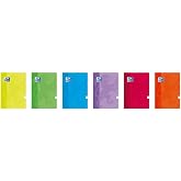 Oxford, A4 Stapled Notebooks, 5 x 5 Grid with Margin, Soft Cover, 48 Sheets, Pack of 10 Notebooks, Random Assorted Colours