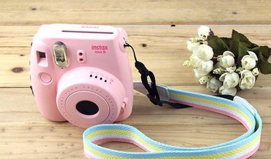 Woodmin   paule r  glable Ceinture pour Fuji Instax Mini cam  ra  appareil photo Polaroid  appareil photo num  rique  Nikon  appareil photo Canon  Samsung cam  ra  arc-en 