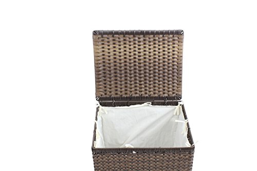 Wäschekorb aus braunem Rattan, Maße ca. 39x50x32cm - 2