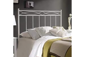 MUEBLIX.COM Mueblix CABECERO FORJA Nova - Blanco, 105 cm