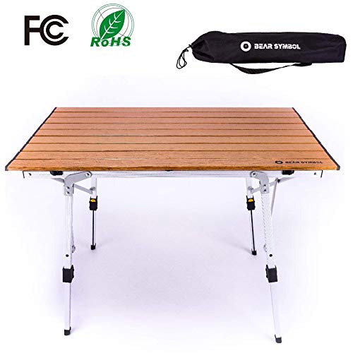 Preisvergleich Produktbild RISILAYS Aluminium Campingtisch Klapptisch Falttisch Gartentisch Beistelltisch Höhenverstellbar Alutisch faltbar für Outdoor, Camping, Picknick, BBQ, Strand, Angeln