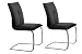 Produktbild Homexperts Esszimmerstuhl im 2er Set ISABEL / 2x moderne Schwingerstühle mit Griff / gepolstert mit Nosagfederung / Bezug Kunstleder Schwarz / Gestell Flachstahl verchromt / 45 x 55 x 98 cm (BxTxH)