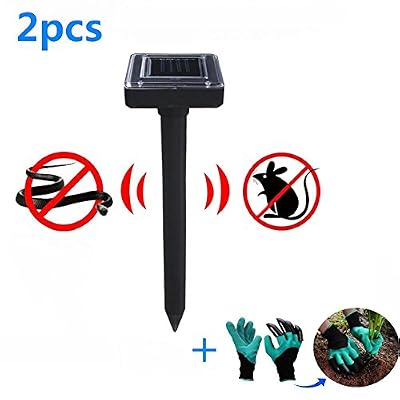Aliyao Solaire Ultrasonique Répulsif à Ultrasons Répulsif Anti rats Souris et en Extérieur Pour Rongeurs Ultrasons Repeller Antiparasite Serpents d'entraînement Garden Hôtel Ferme Extérieure Privée Interférences(2PCS)