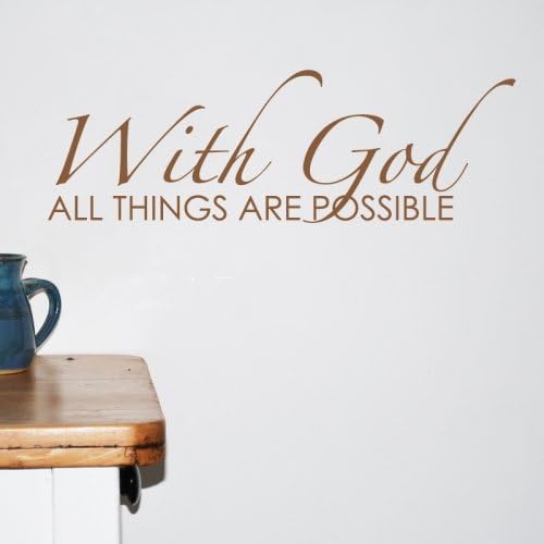 Christian Wall Sticker - With God all things are possible WALL STICKER... Words/Quotes Wall Sticker Decals