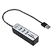 Price comparison product image Huichang 2 in1 Combo Super Speed USB 3.0 3 Port Splitter HUB+TF SD Card Reader (Black)
