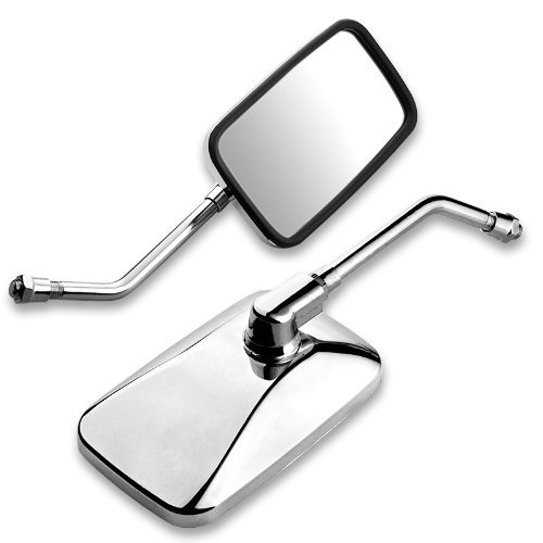 Motorcycle Chrome Plated Billet Aluminum Outside Rearview Side View Mirrors Multi Angle Adjustable Blindsight Rearview Handle Bar End Convex Universal Fit For Cruiser Chopper Bike Suzuki Intruder C1800R