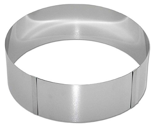 SIDCO ® Tortenring Backform Rahmen Edelstahl stufenlos verstellbar bis Ø 30 cm H. 8 cm