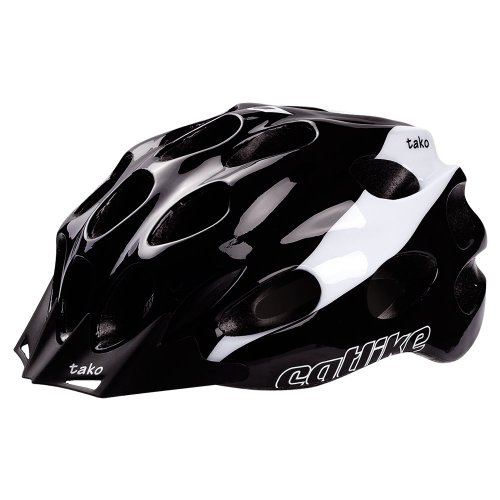 Catlike Tako Casco Ciclismo, Unisex Adulto, Negro/Blanco Brillo, LG (58-62 cm) - Catlike