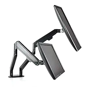 Sunon Dual Monitor Desk Mount Full Motion with Gas Spring Fully Adjustable Mounting Arm, Height Adjustable Two Arm Monitor Mount Stand, Ideal for 2 Computer Monitors 10 to 32 Inch LED LCD Flat Panel Screens