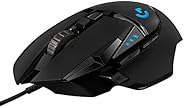 Logitech G502 Hero High Performance Wired Gaming Mouse, Hero 25K Sensor, 25,600 DPI, RGB, Adjustable Weights, 