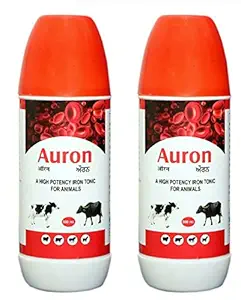 Pharma Auron Iron Tonic 500 ML, Veterinary Iron Tonic for Cow, Buffalo, Cattle, Goat, Poultry & Livestock Animals (Pack of 2)