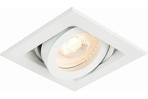 NATIONAL LIGHTING Xeno Matt White Single Adjustable Tilt GU10 LED Mains Voltage Recessed Indoor Boxed Downlight