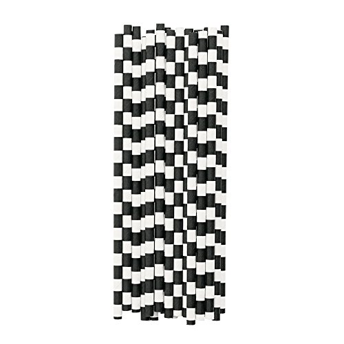 Miss Étoile Papierstrohhalme schwarz-weiß gestreift von Miss Étoile
