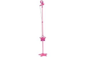 Simba 106830691 - My Music World Mikrofon med Stativ - Rosa Mikrofonstativ från My Music World med MP3 Kompatibel Mikrofon och Justerbart Stativ, 85-100 cm, Från 4 år