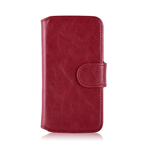   Motorola Moto G  1   Generaci  n  Case   - Funda De Piel JammyLizard Retro Wallet Cover Tipo Cartera  ROJO