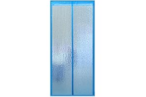 Liveinu Isolant Thermique Isolation Porte Avec Magnétique Moustiquaire Porte Magnétique Moustiquaire Pour Chambre Rideau d'occultation Coupe-vent Imperméable Isolation Phonique 90x200cm Bleu