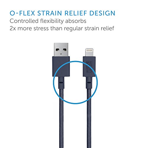 Native Union BELT Kabel – 1.2 Meter Ultra-Starkes Verstärktes [Apple MFi-Zertifiziert] Lightning auf USB-Ladekabel mit Lederband (Marine) - 4