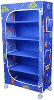 Little One's | 5 Shelves Baby Foldable Wardrobe | Aquatic Blue (Made in In