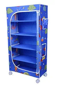 Little Ones | 5 Shelves Baby Foldable Wardrobe | Aquatic Blue (Made in India)