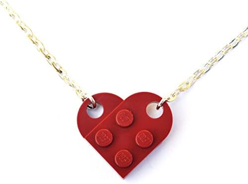 LEGO ® Heart Necklace (DARK RED) Wedding, Girlfriend, Valentines
