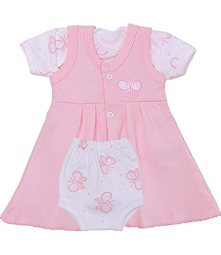 Babyprem 1 Premature Early Baby Clothes Pink Butterfly Dress, T Shirt & Pants Set 1.5 - 7.5lb Choice of 5 designs.BUTTERFLY PREM 3