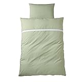 wellyou, Kinder Bettwäsche, grün weiß Vichy-Karo, 100% Baumwolle